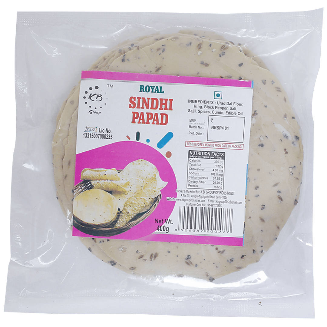 ROYAL PAPAD URAD SINDHI JEERA 400GM