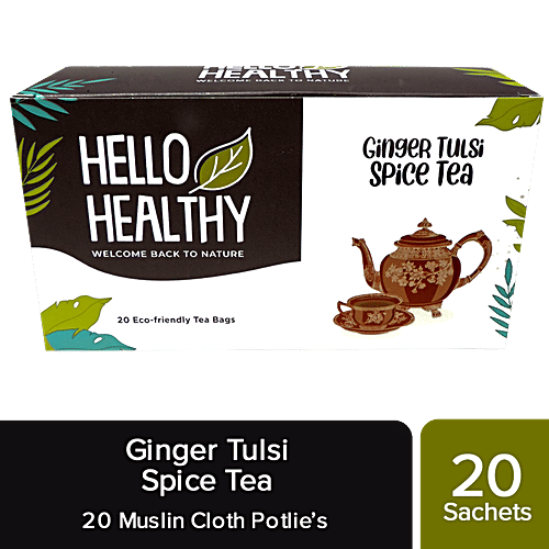 HELLO HEALTHY GINGER TULSI SPICE TEA 20 SACHETS