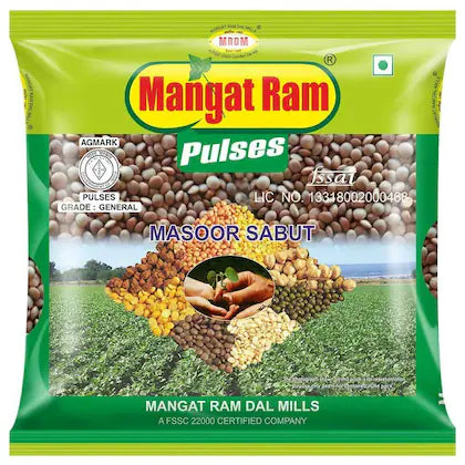 MANGAT RAM BLACK MASOOR SABUT 500 GM.