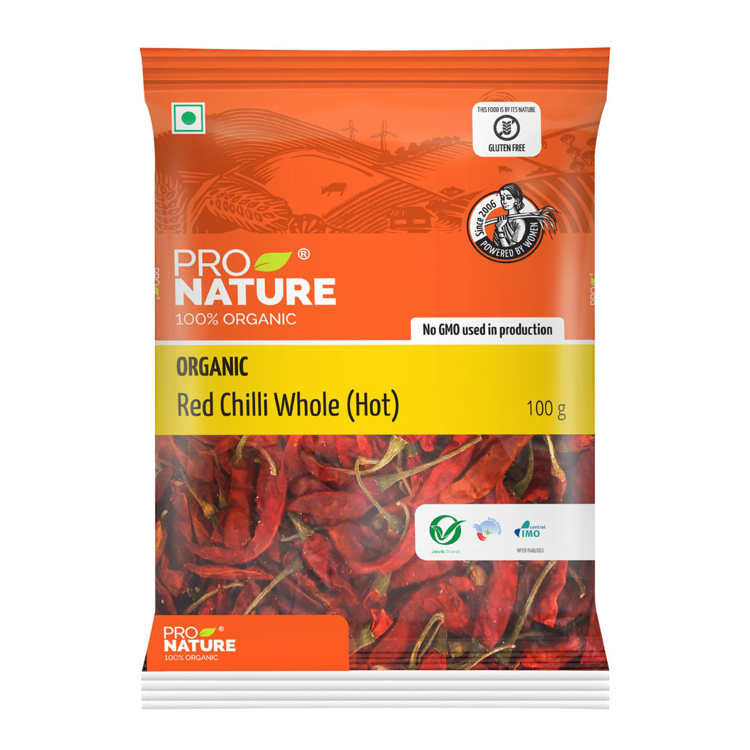 PRONATURE RED CHILLI WHOLE 100GM