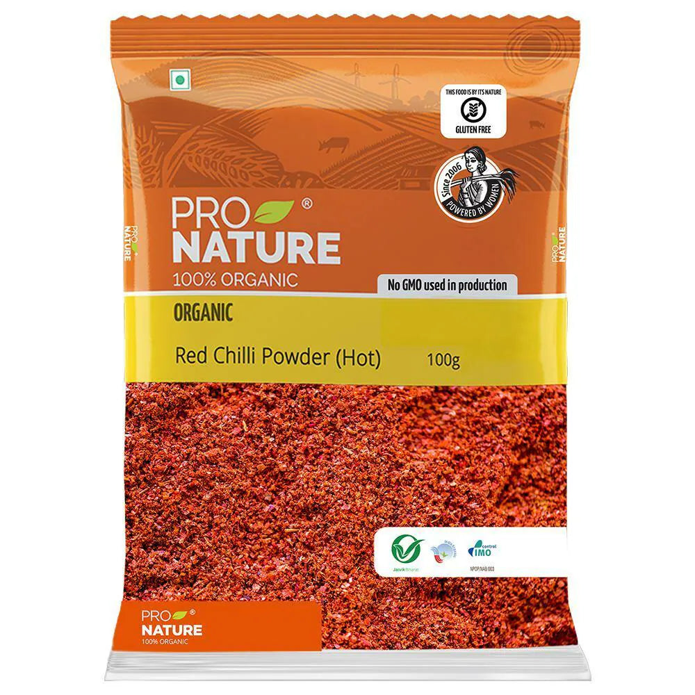PRONATURE RED CHILLI POWDER (HOT)  100 GM.
