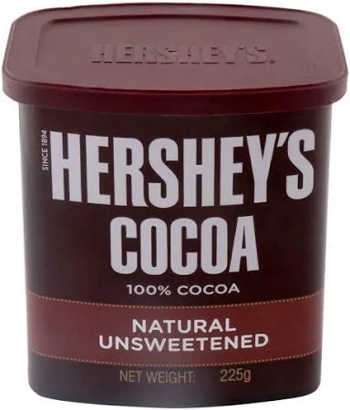 HERSHEYS COCOA 100% NATURAL UNSWEETENED 225 GM