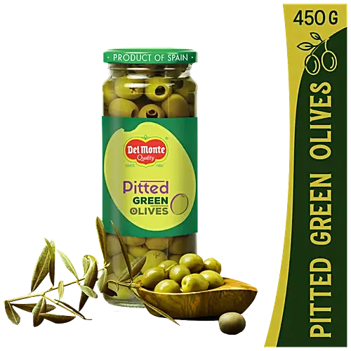 DELMONTE OLIVES PLAIN GREEN 450 GM.