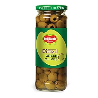DELMONTE OLIVES PITTED GREEN OLIVE 450 GM.