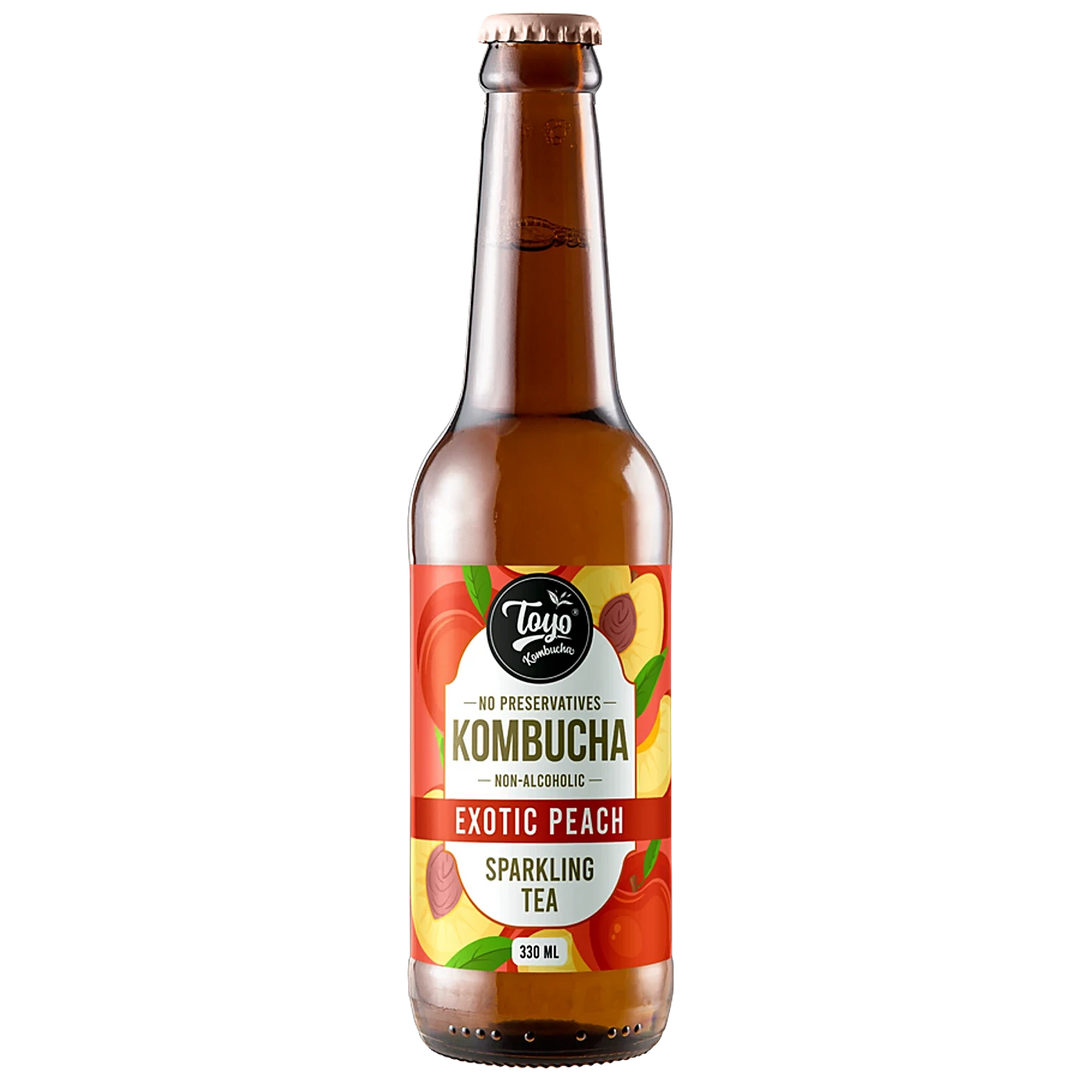 TOYO KOMBUCHA EXOTIC PEACH 330 ML.