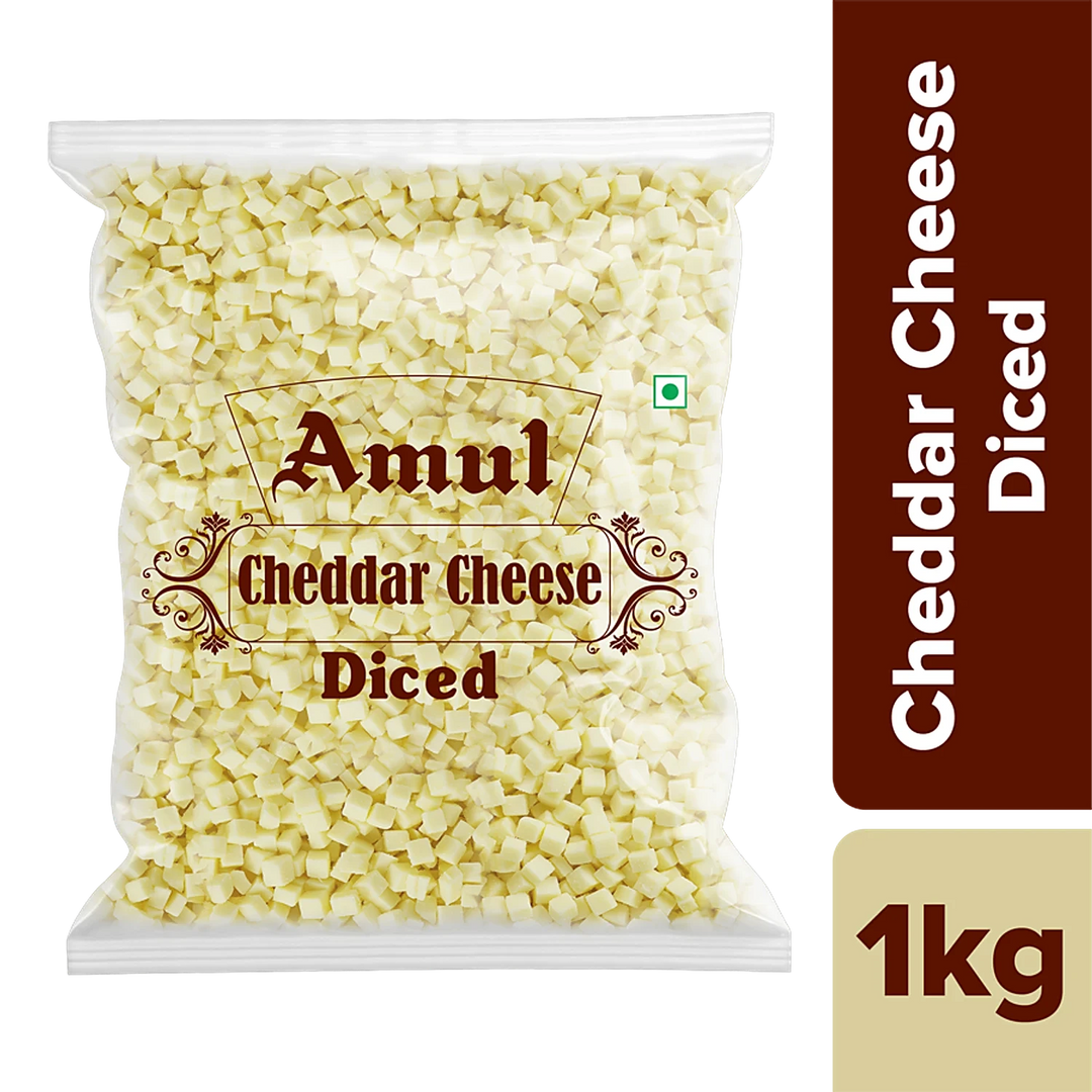 AMUL CHEDDAR CHEESE DICED 1 KG.