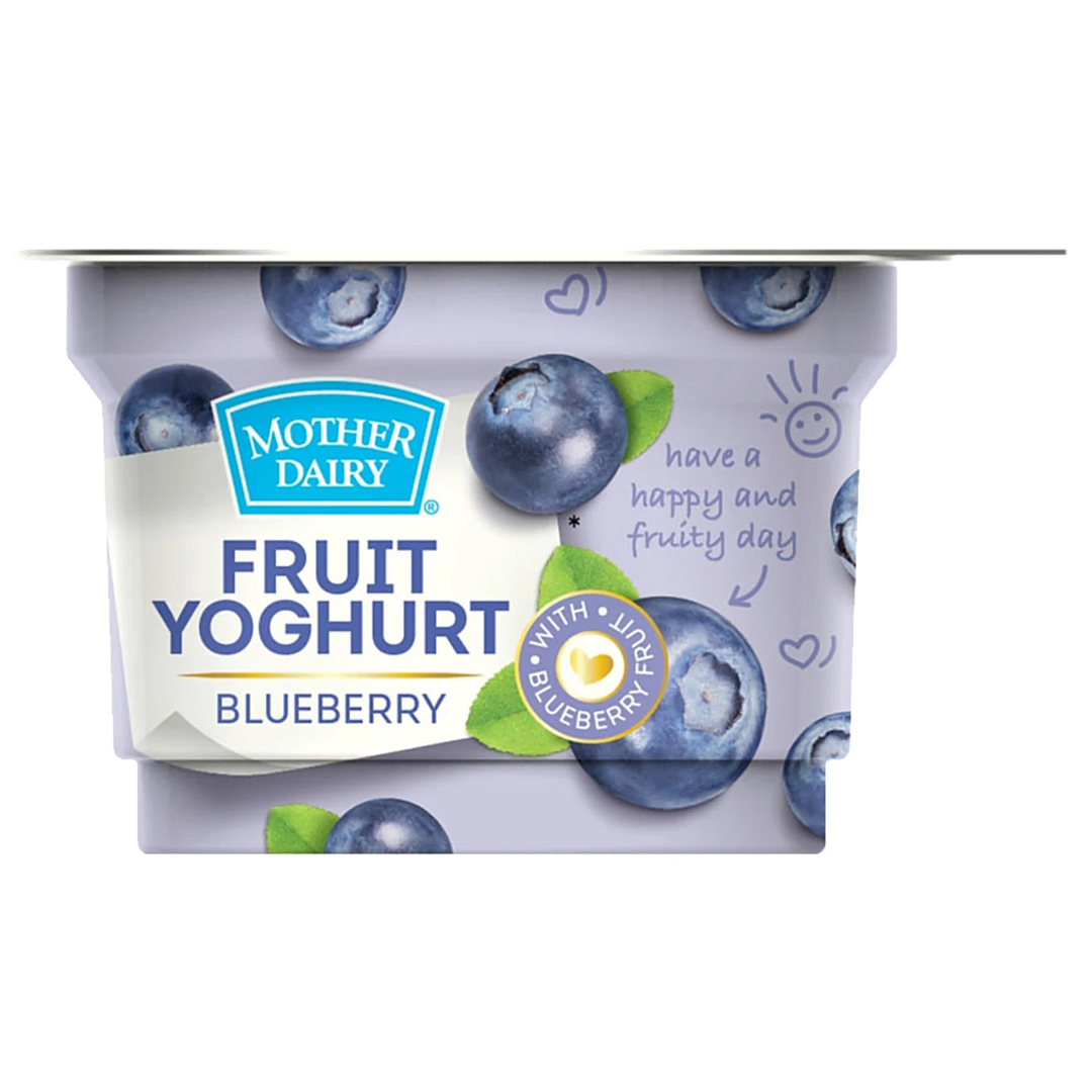 MOTHER DAIRY YOGHURT BLUEBERRY 100GM.