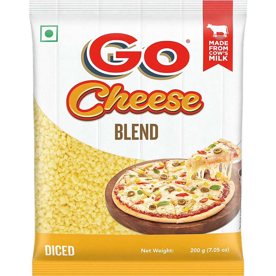 GO CHEESE PIZZA BLEND (DICED)200 GM.