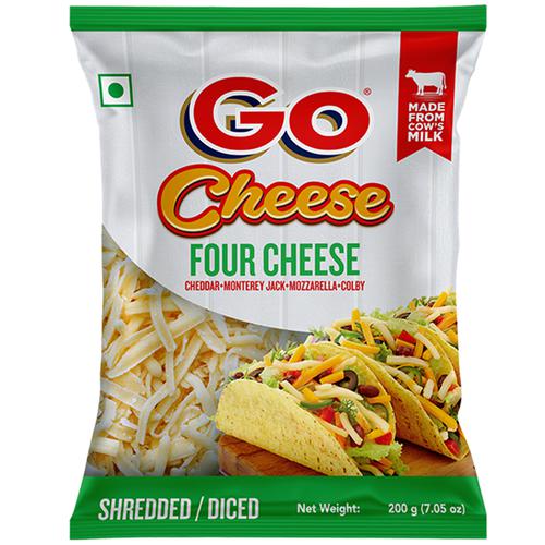 GO CHEESE FOUR CHEESE SHREDDED/DICED 200 GM.