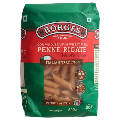 BORGES PENNE RIGATE WHOLE 500GM