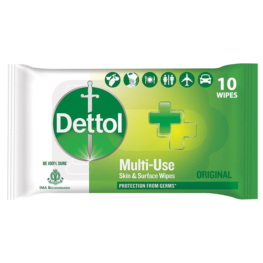 DETTOL MULTI USE WIPES FLORAL 10 PCS.