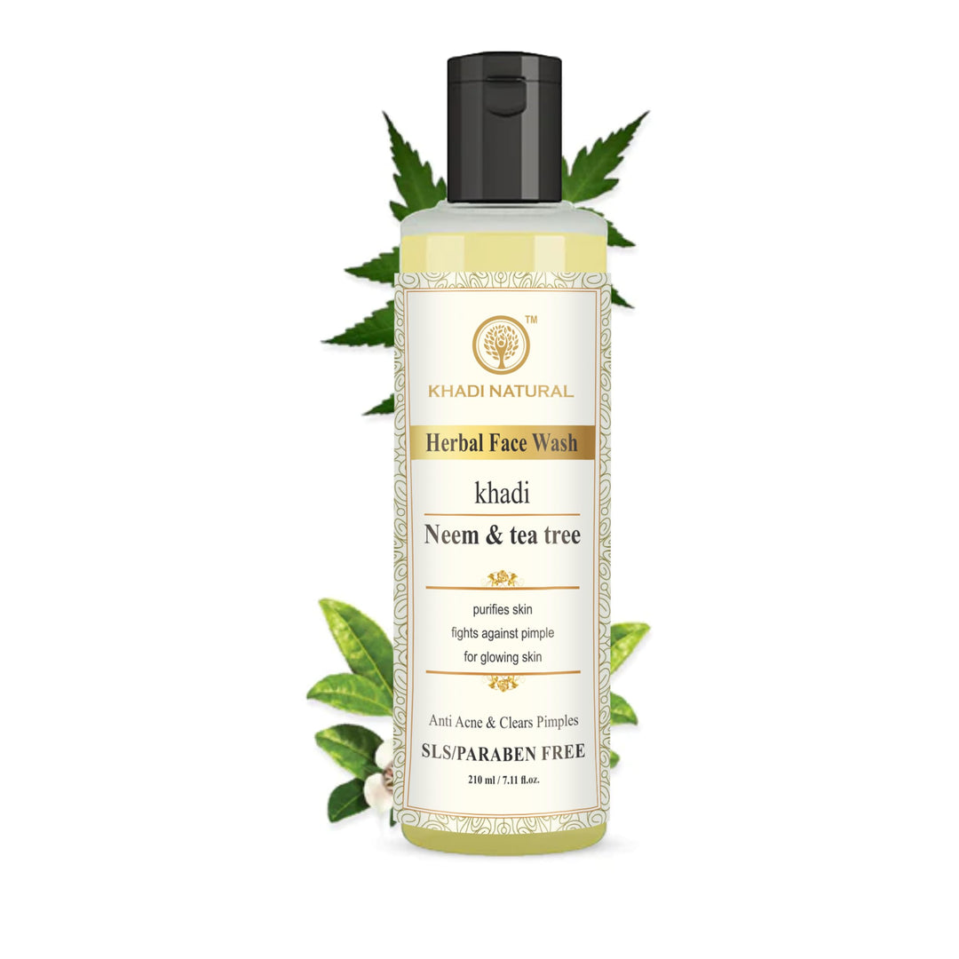 KHADI FACE WASH NEEM TEA TREE &BASIL 210ML
