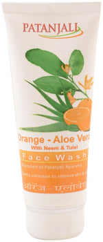 Load image into Gallery viewer, PATANJALI FACE WASH ORANGE ALOE-VERA 60 GM.
