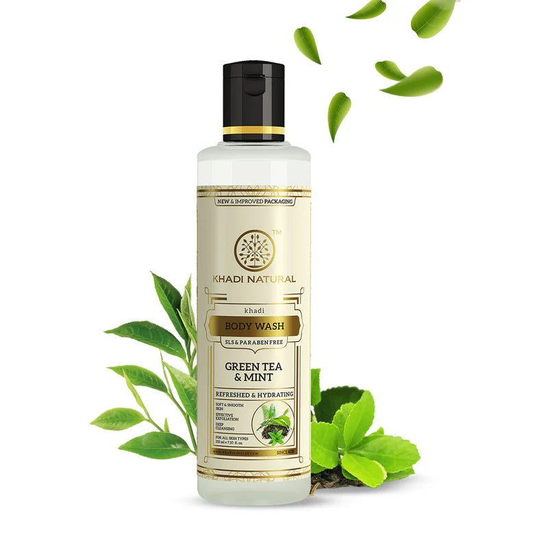 KHADI HERBAL BODY WASH GREEN TEA & MINT 210ML