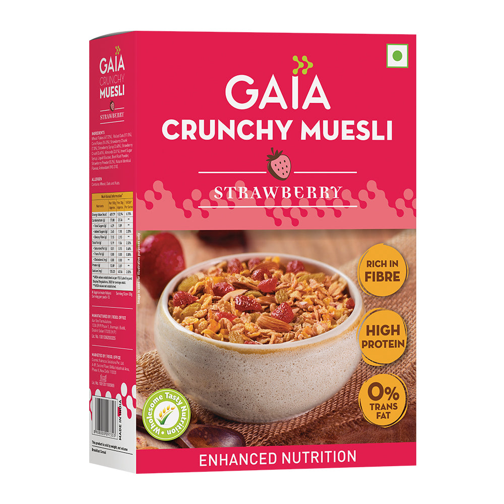 GAIA MUESLI STRAWBERRY 400 GM.
