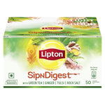 Load image into Gallery viewer, LIPTON SIPN DIGEST GREEN TEA GINER, TULSI, ROCK SALT 50 BAGS
