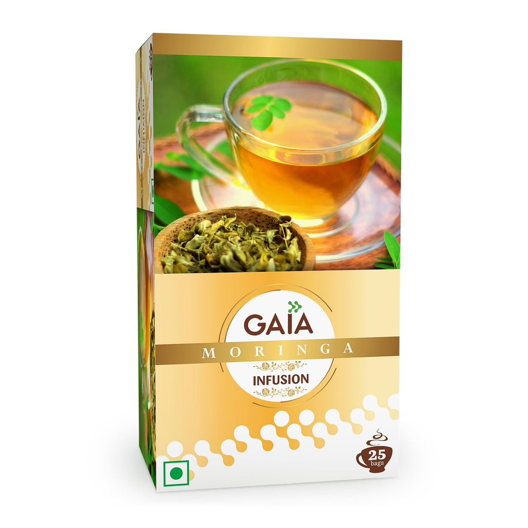 GAIA GREEN TEA BAG MORINGA INFUSION 25 BAGS.