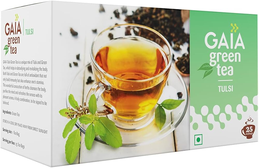 GAIA GREEN TEA BAG TULSI 25 BAGS.