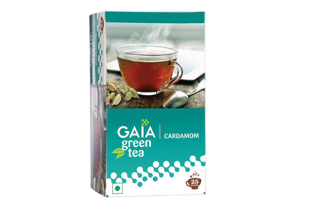 GAIA GREEN TEA BAG ELAICHI 25 BAGS.