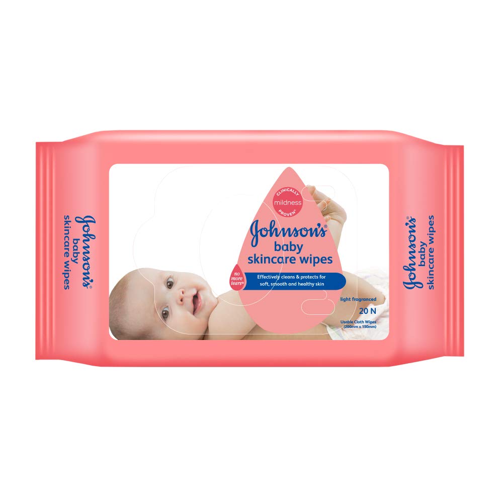 JOHNSONS BABY WIPES J & J 20 PCS.
