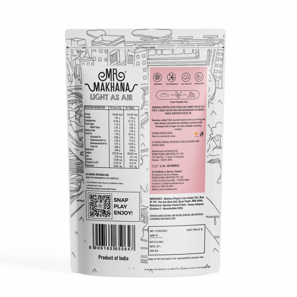 MR MAKHNA SALTED POP CORN 47GM