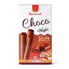 KRAVOUR CHOCO WAFER ROLLS 10 STICKS IMP. 120 GM.
