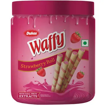 DUKES WAFFY STRAWBERRY ROLL 250GM