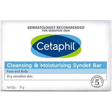 CETAPHIL CLEANSING & MOISTURISING SYNDET BAR 75 GM.