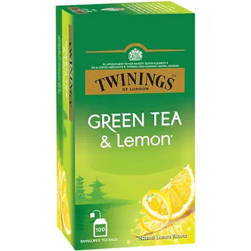 TWININGS TEA BAG GREEN & LEMON 100 BAGS.