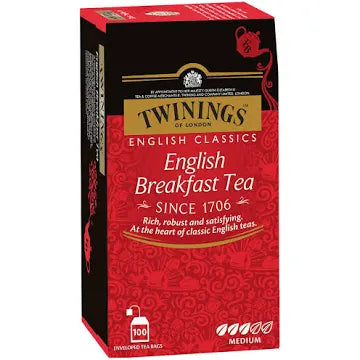 TWININGS TEA BAG ENG BREAKFAST 100 BAGS.