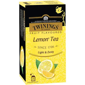 TWININGS TEA BAG LEMON FLAVOURED 25 BAGS.