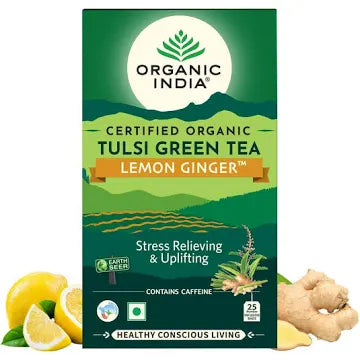 ORGANIC TEA BAG TULSI LEMON GINGER 25 BAGS.