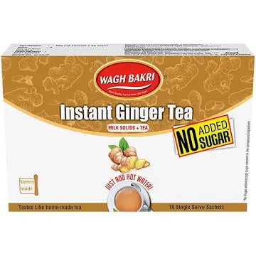 WAGH BAKRI PREMIX NO ADD SUGAR GINGER 10 SACHETS