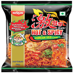 Load image into Gallery viewer, NISSIN HOT &amp; SPICY KOREAN VEG NOODLES 80 GM.
