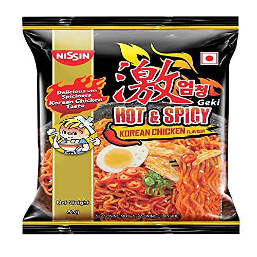 NISSIN HOT & SPICY KOREAN CHICKEN NOODLES 80 GM.