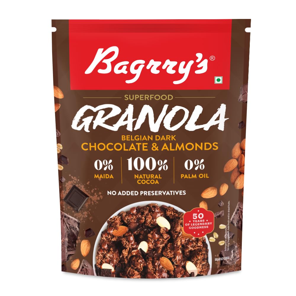 BAGRRY'S GRANOLA BEL CHOC & ALMONDS 400 GM.