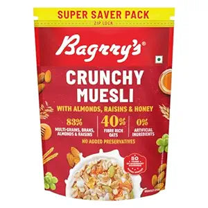 BAGRRYS CRUNCHY MUESLI ALMOND RAISINS & HONEY 750 GM.