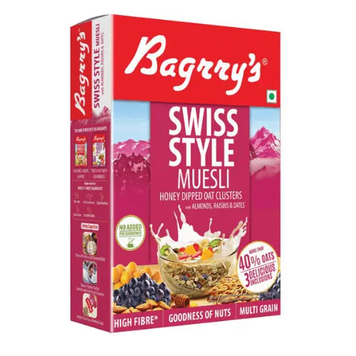 BAGRRYS SWISS STYLE MUESLI 500 GM.